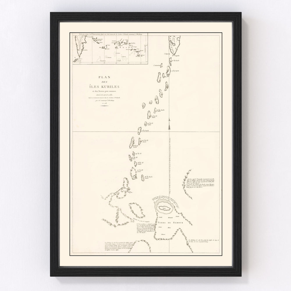 Kuril Islands Vintage Map 1788