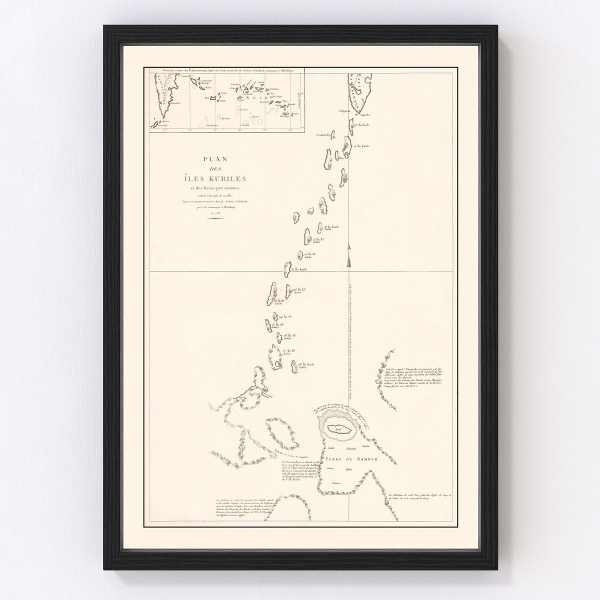 Kuril Islands Vintage Map 1788