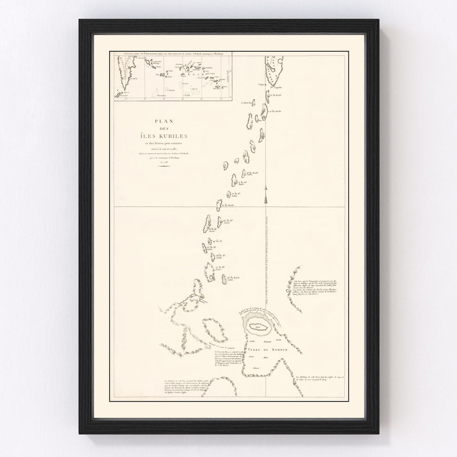Kuril Islands Vintage Map 1788