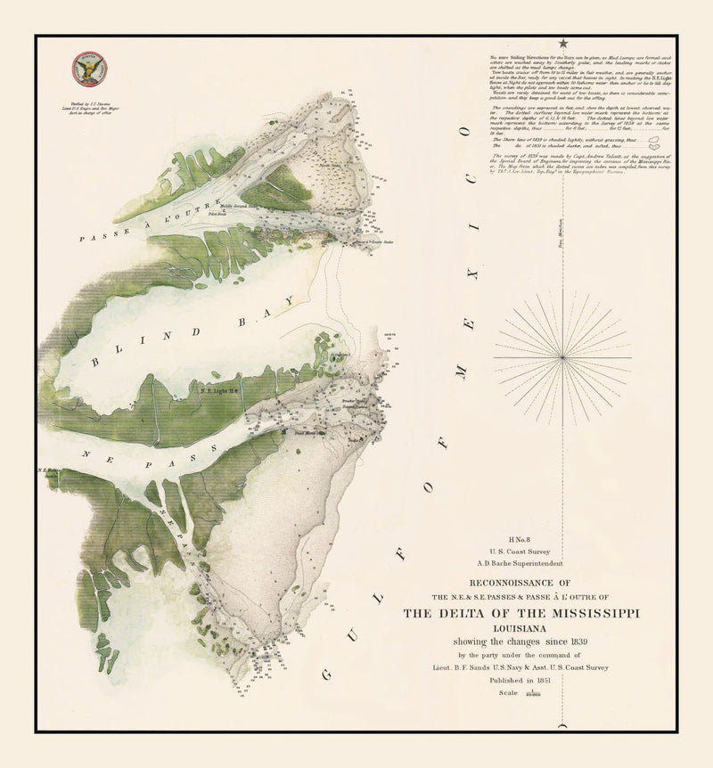 Size comparison using Vintage Mississippi River Delta Map 1851