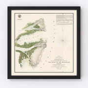 Mississippi River Delta Vintage Map 1851