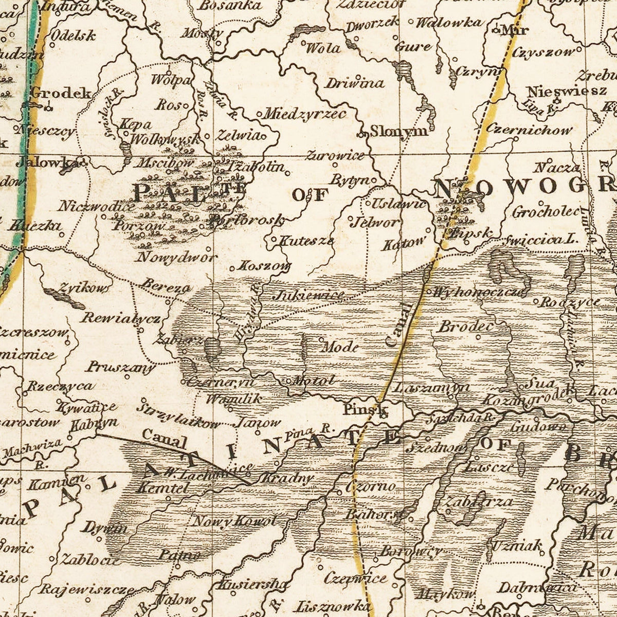 Restored historic details from the 1814 country map of County
