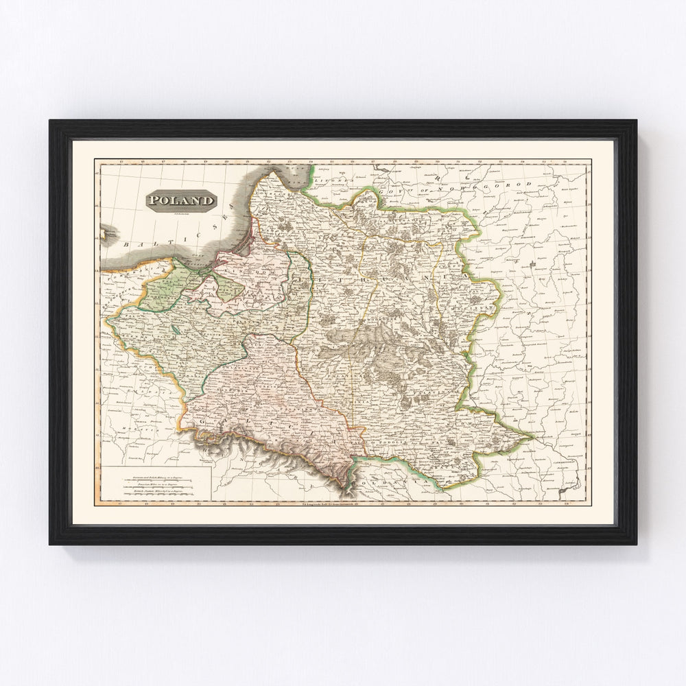 Poland Vintage Map 1814
