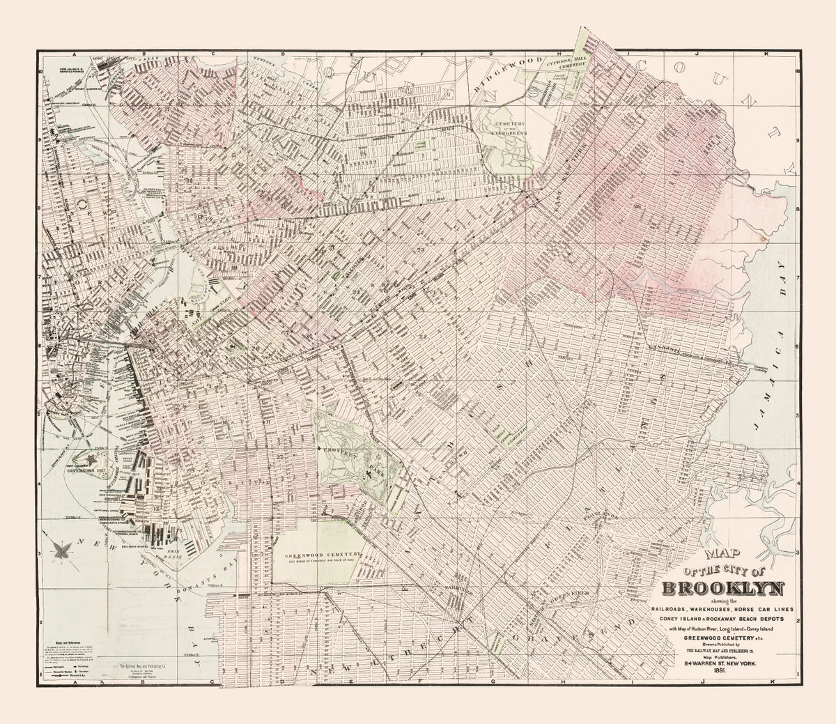 Preview of Vintage Map of Brooklyn, New York 1891