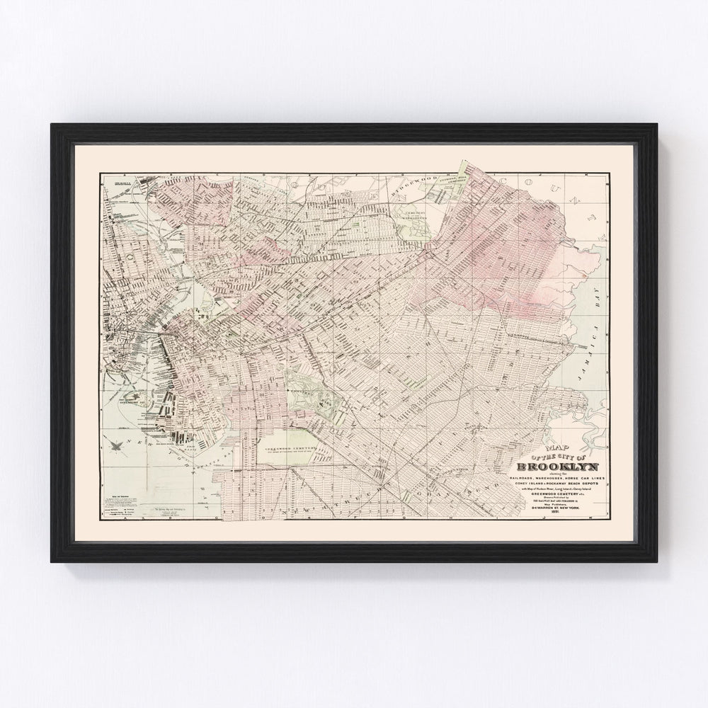 Brooklyn Vintage Map 1891