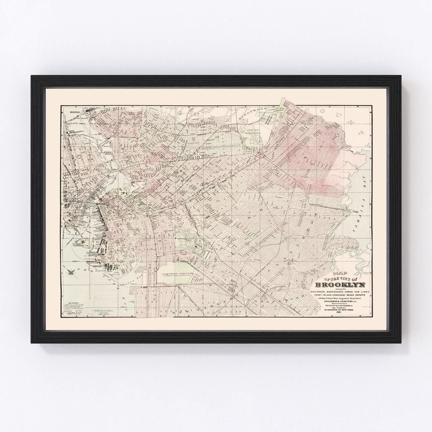 Brooklyn Vintage Map 1891