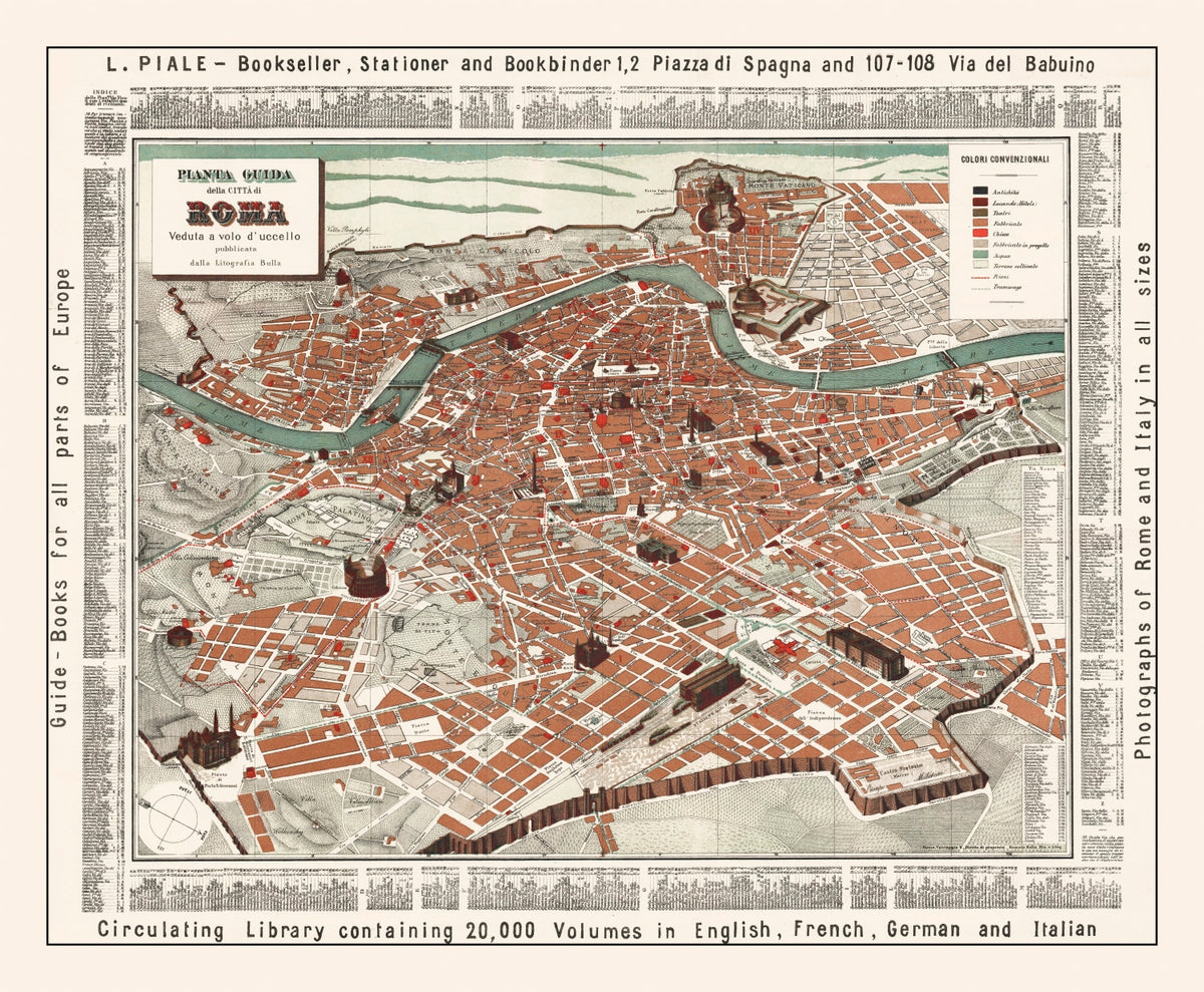 Preview of Vintage Map of Rome, Italy 1885