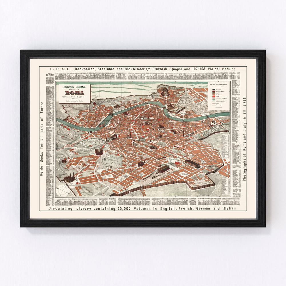 Rome Vintage Map 1885