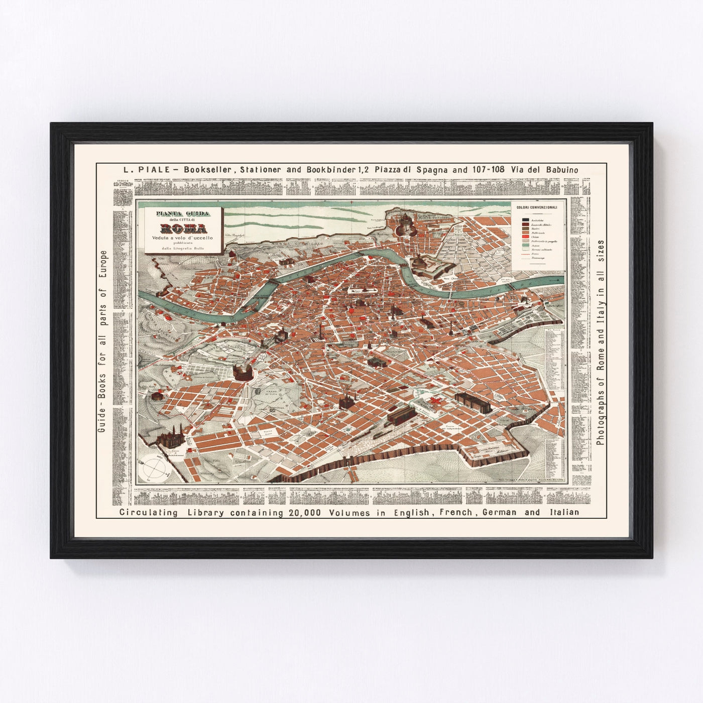 Rome Vintage Map 1885