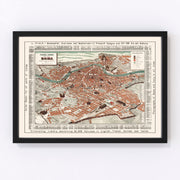 Rome Vintage Map 1885