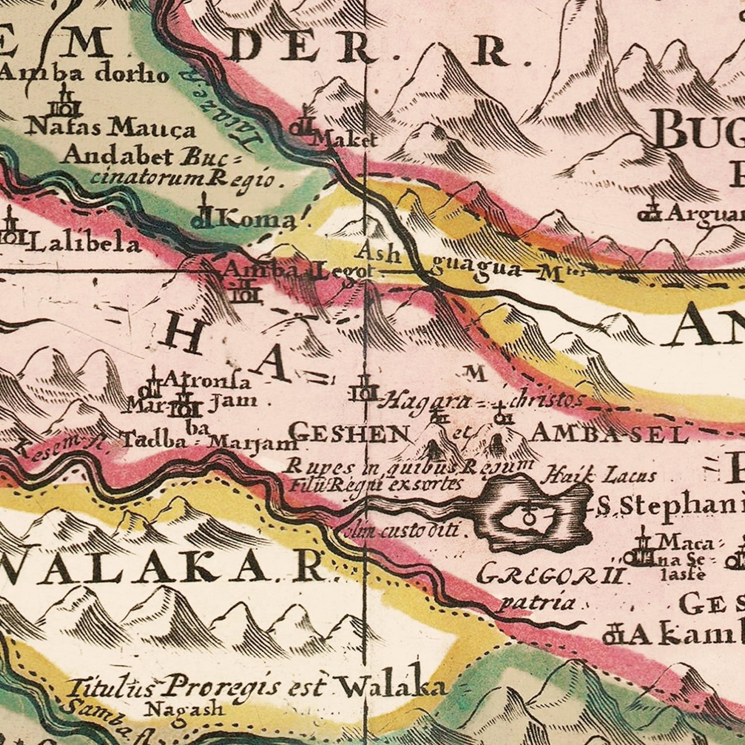 Restored historic details from the 1683 region map of County