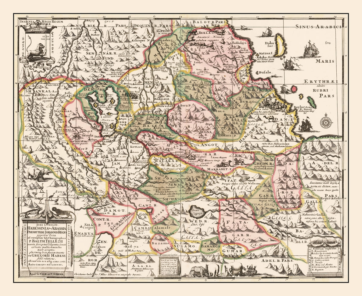 Preview of Vintage Source of the Nile, Ethiopia Map 1683