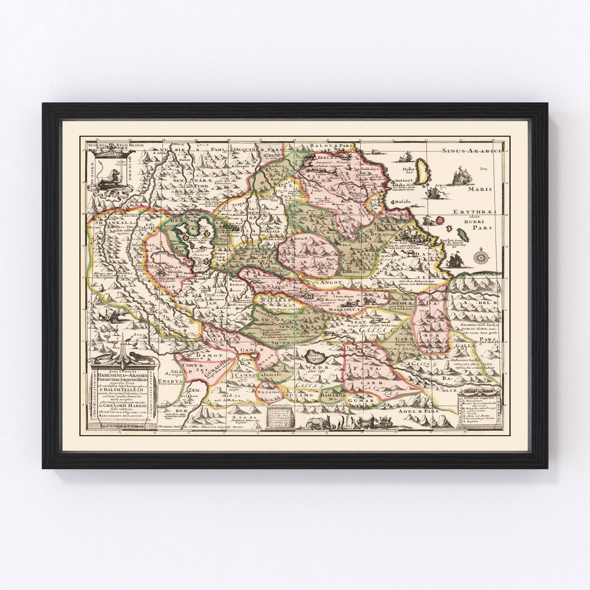 Source of the Nile, Ethiopia Vintage Map 1683