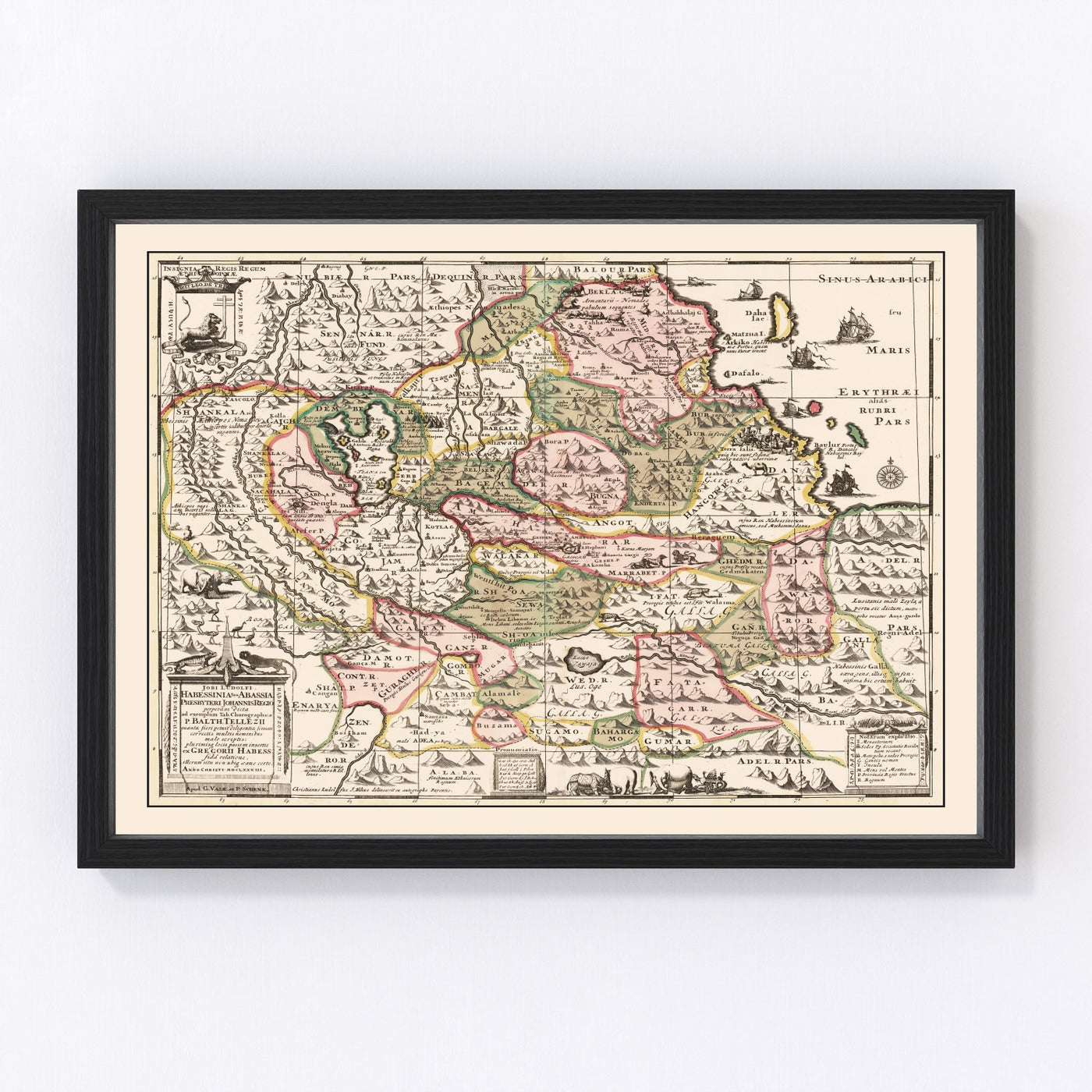 Source of the Nile, Ethiopia Vintage Map 1683