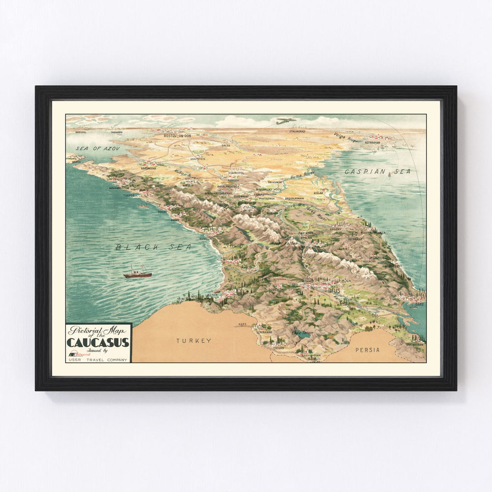 Caucasus Vintage Map 1930