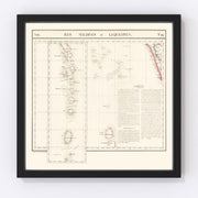 Maldive Archipelago Vintage Map 1827