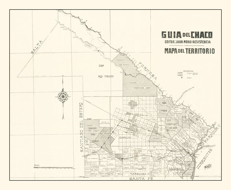 Size comparison using Vintage Chaco Province, Argentina Map 1920