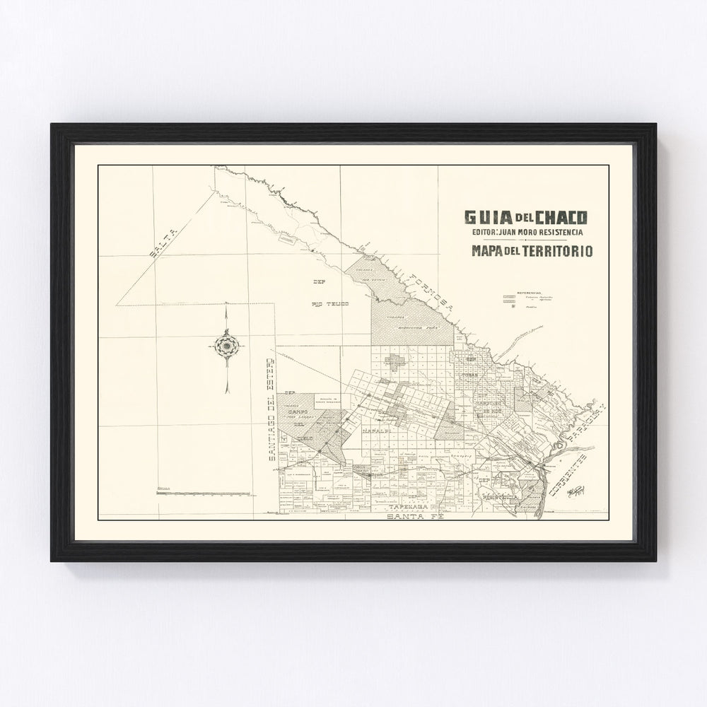 Chaco Province, Argentina Vintage Map 1920