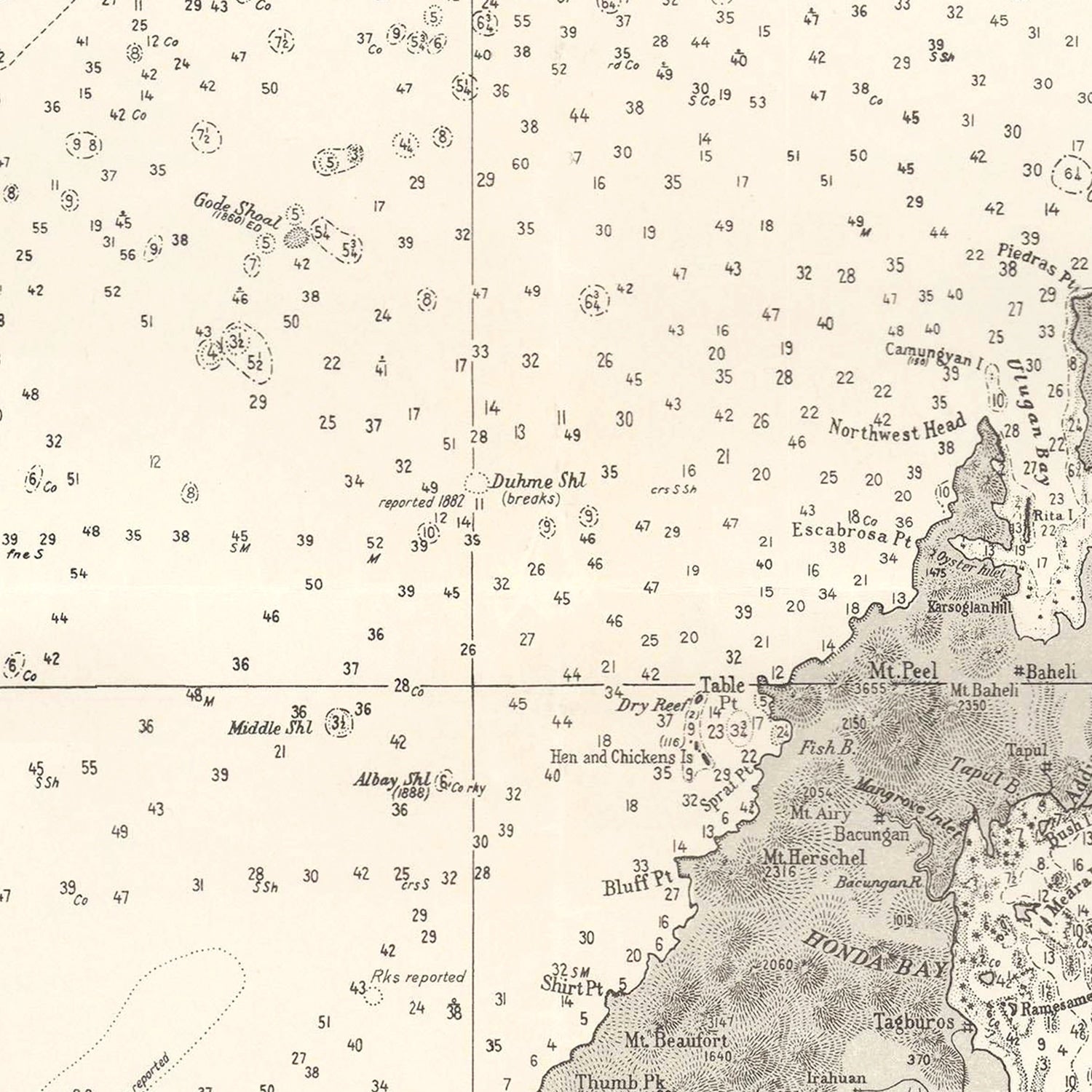 Restored historic details from the 1938 island map of County