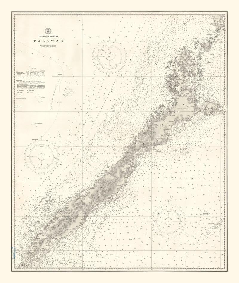 Size comparison using Vintage Palawan Island Map 1938