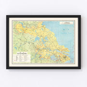Jiangsu Province Vintage Map 1933