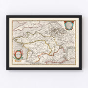 Ancient Gaul Vintage Map 1662