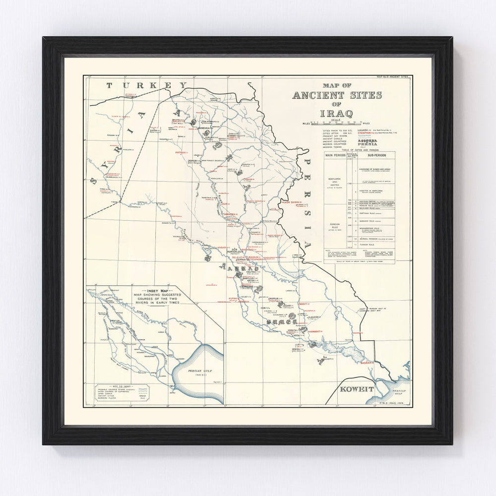 Iraq Vintage Map 1929