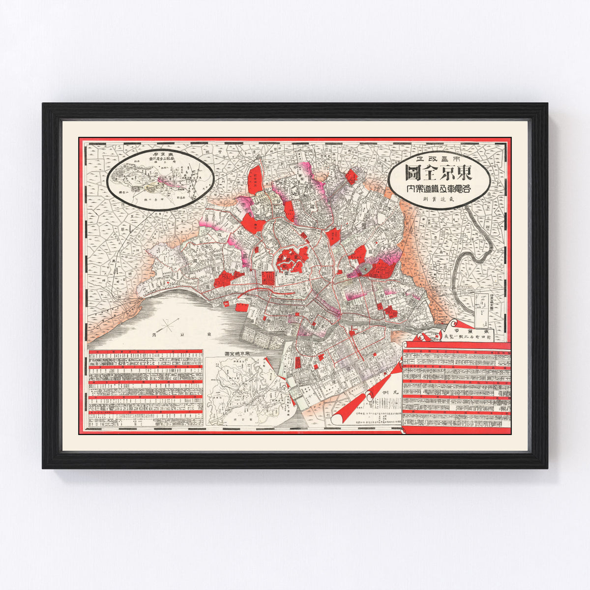 Tokyo Vintage Map 1908