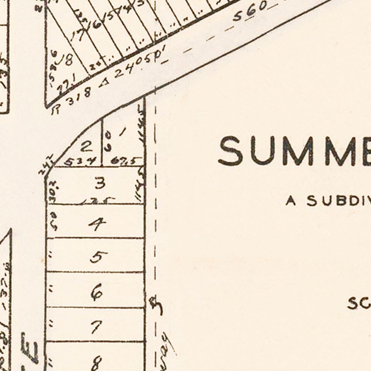 Restored historic details from the 1926 neighborhood map of Summerall Park Heights Tavares, Florida