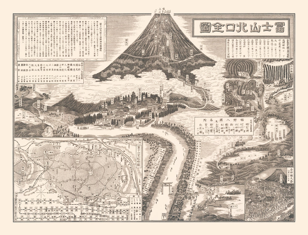 Vintage Mount Fuji Japan Map 1933 print style example
