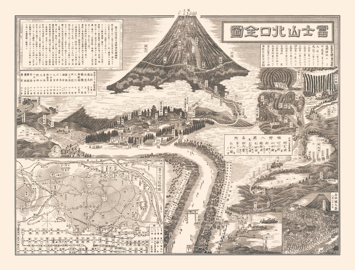 Preview of Vintage Mount Fuji Japan Map 1933