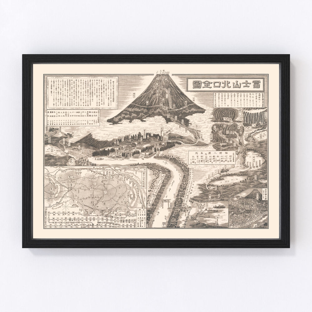 Mount Fuji Japan Vintage Map 1933