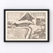 Mount Fuji Japan Vintage Map 1933