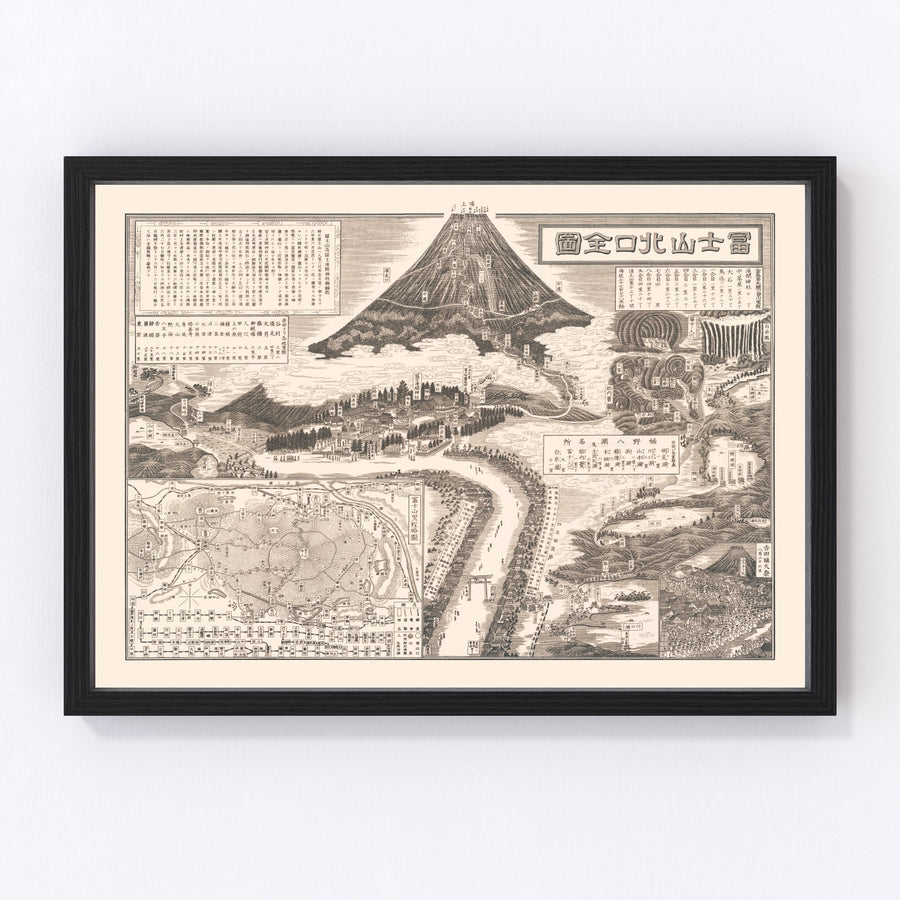 Vintage Mount Fuji Japan Map 1933
