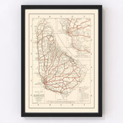 Barbados Vintage Map 1956