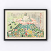 Mount Fuji Japan Vintage Map 1954