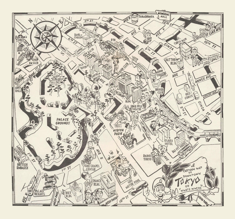 Size comparison using Vintage Map of Tokyo, Japan 1952