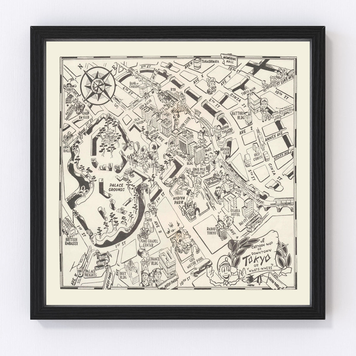 Tokyo Vintage Map 1952