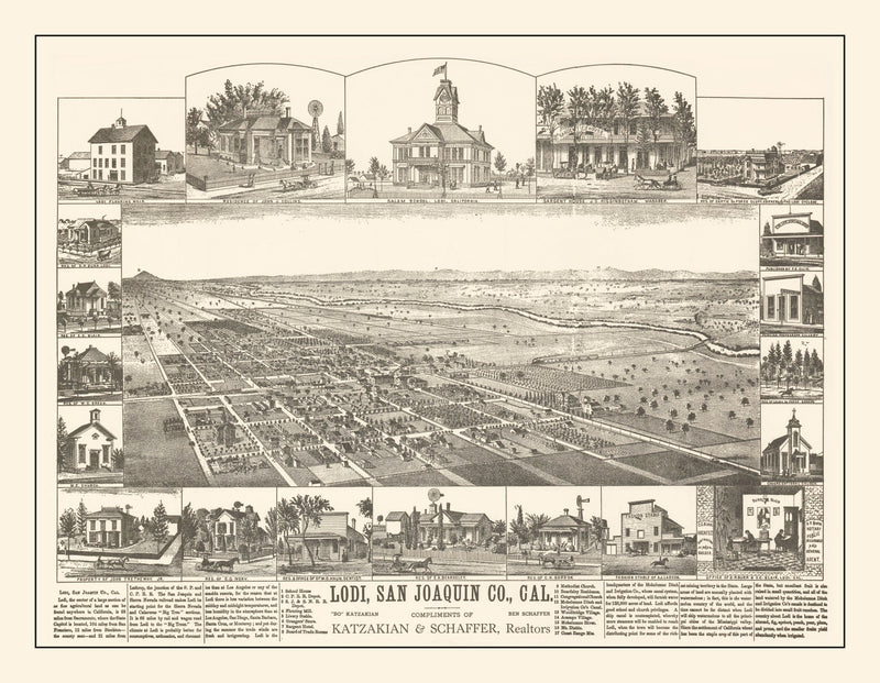 Size comparison using Vintage Map of Lodi, California 1870