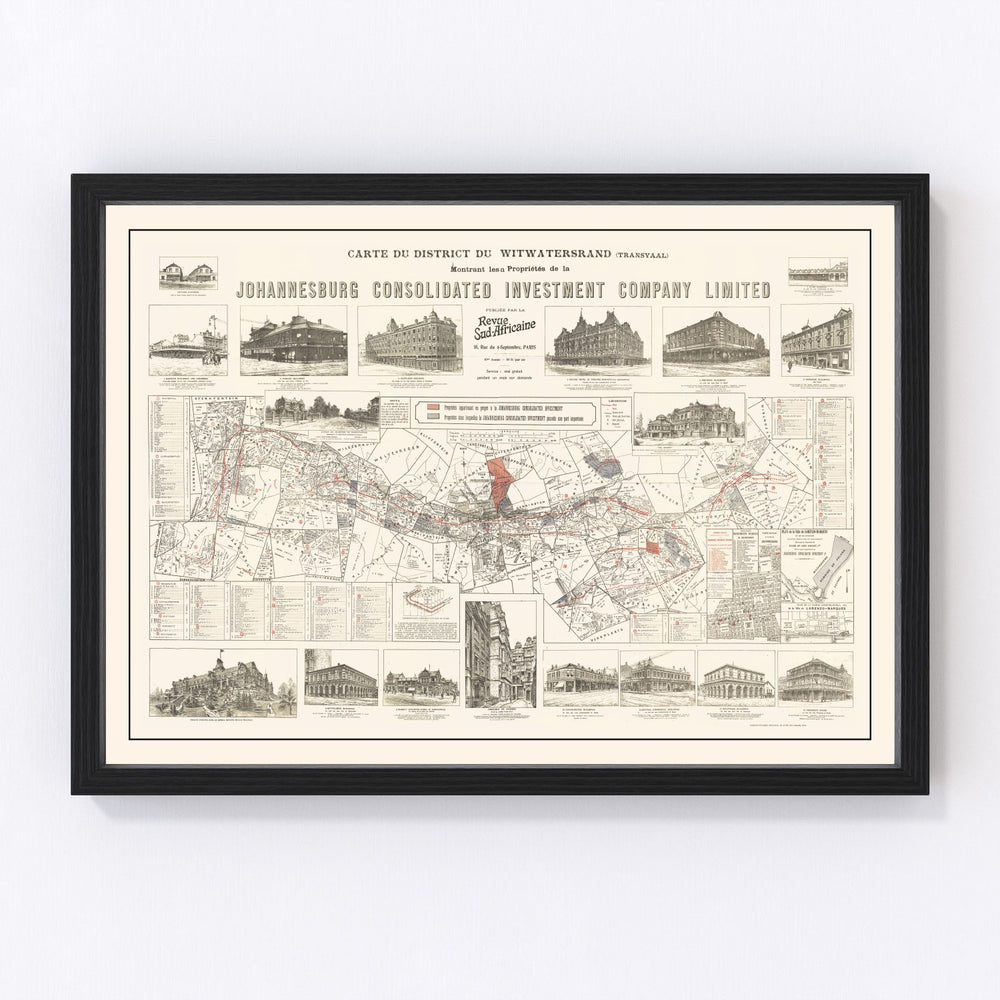 Johannesburg Vintage Map 1902