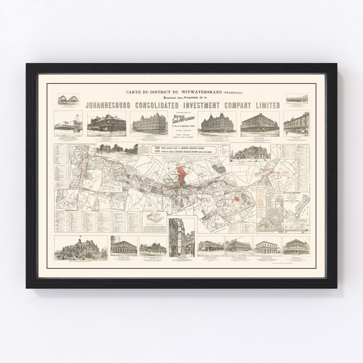 Johannesburg Vintage Map 1902
