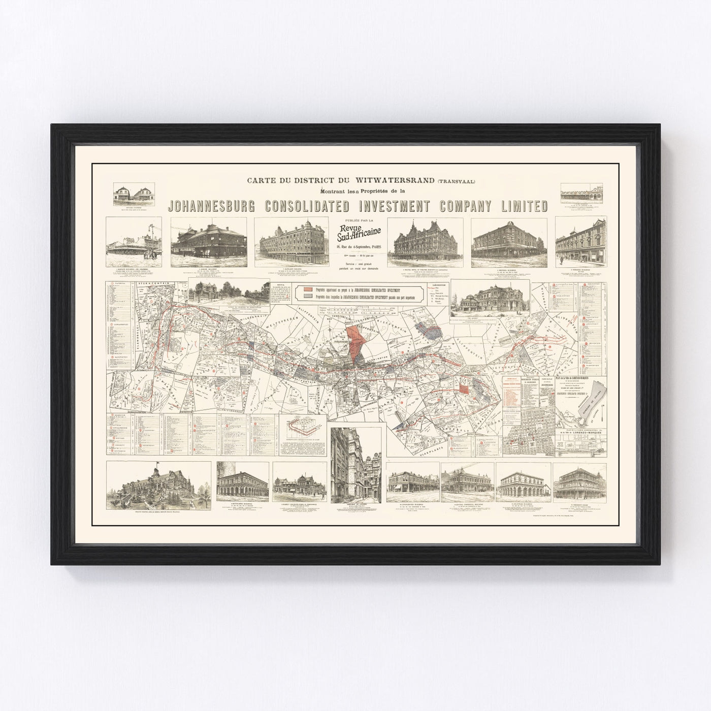 Johannesburg Vintage Map 1902