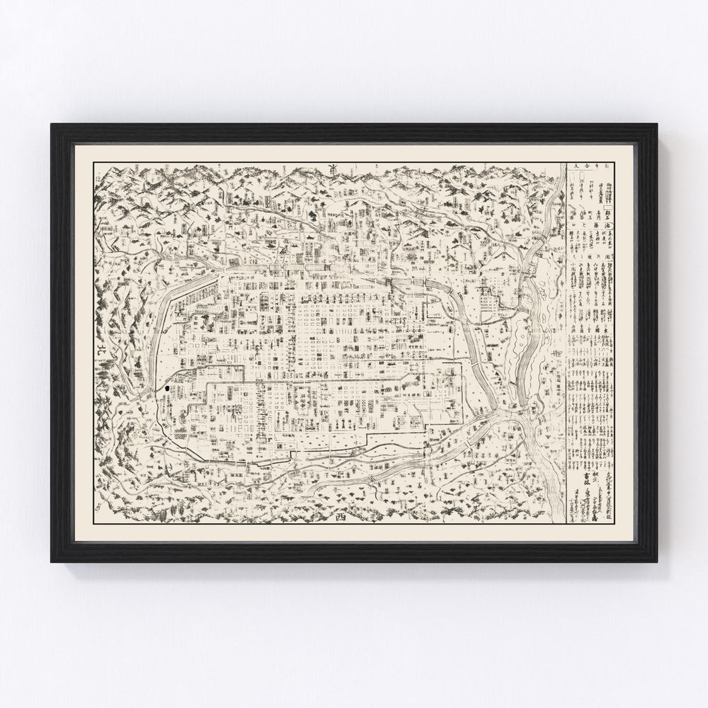 Kyoto Vintage Map 1812