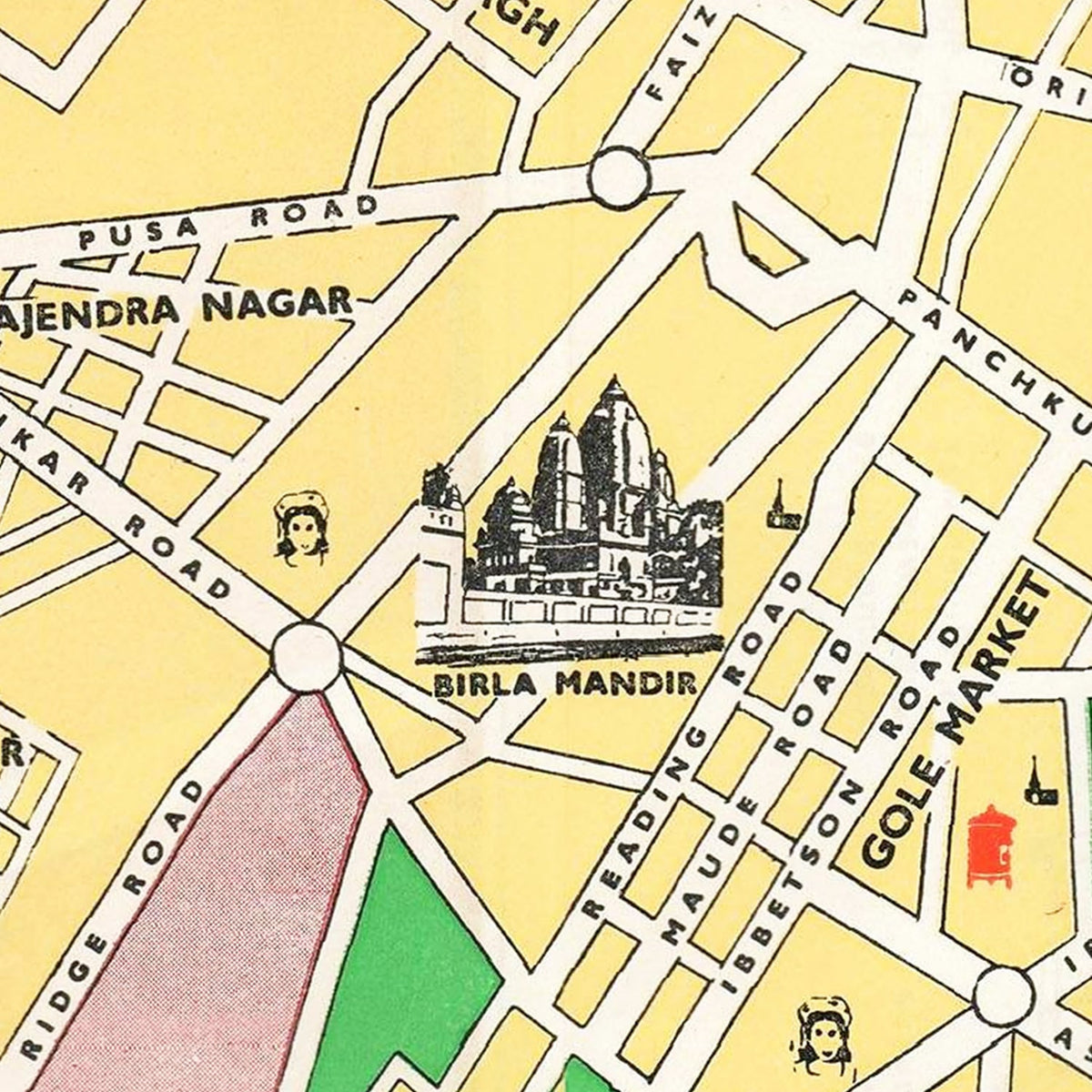 Restored historic details from the 1960 city map of Delhi