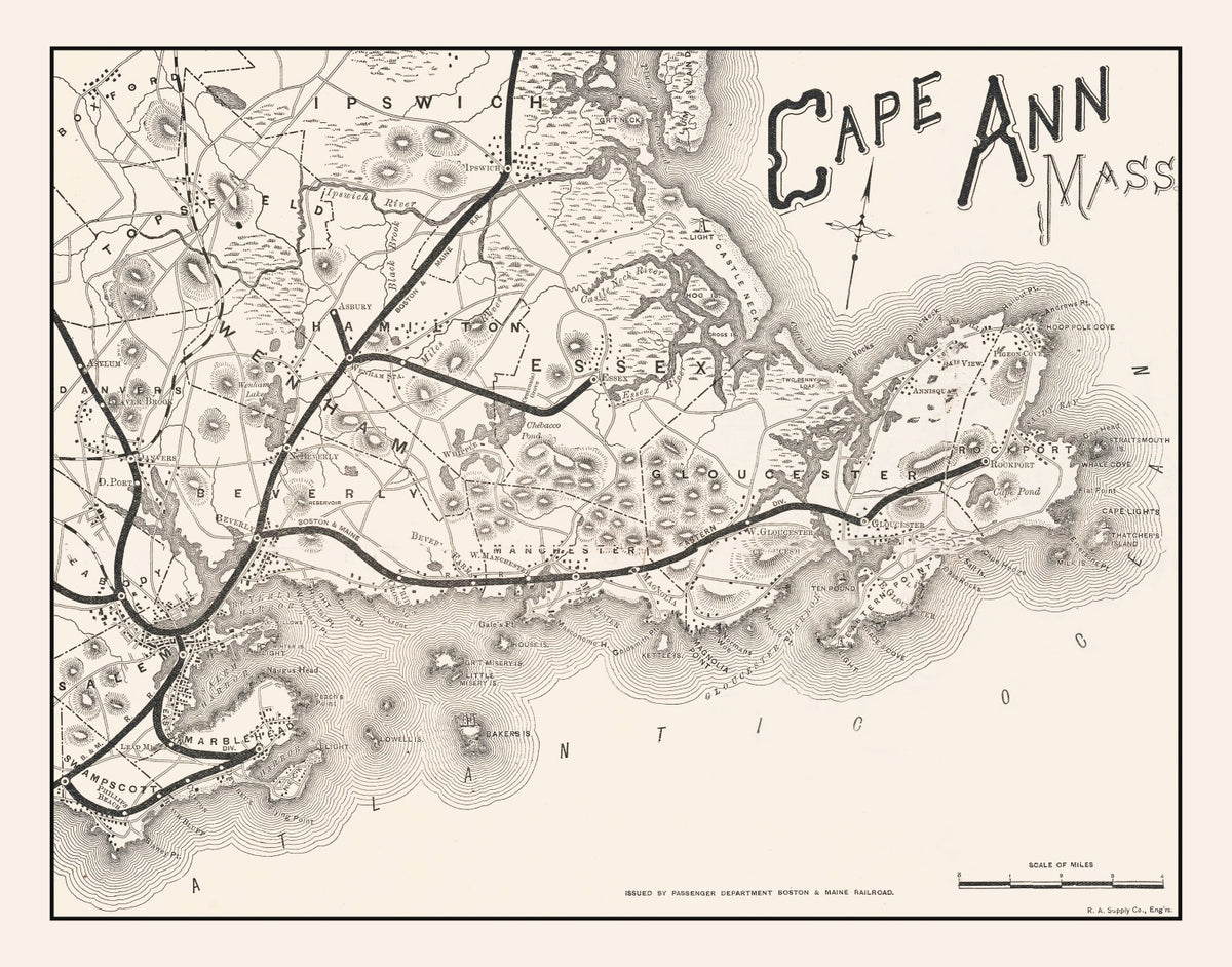 Preview of Vintage Cape Ann Map 1889