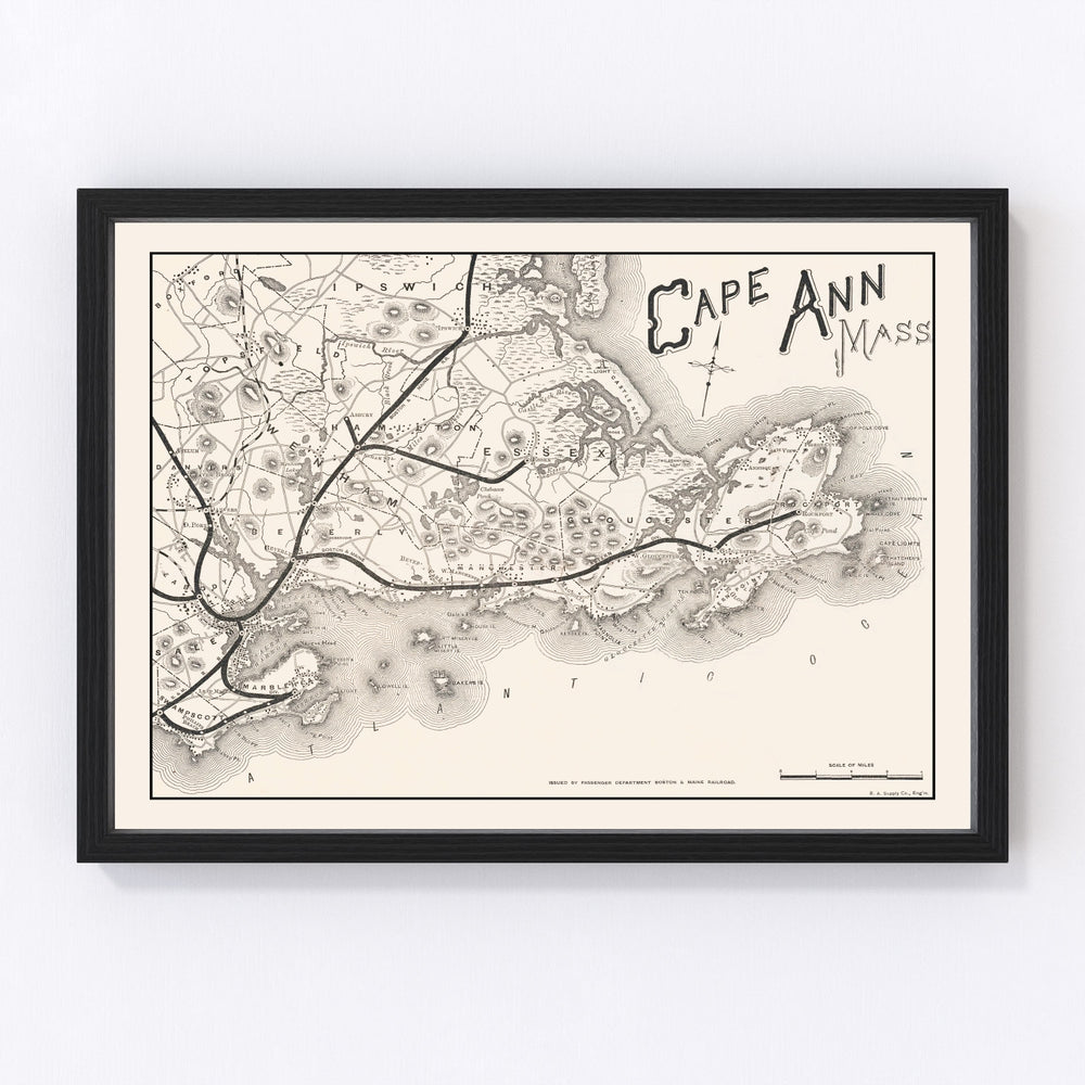 Cape Ann Vintage Map 1889