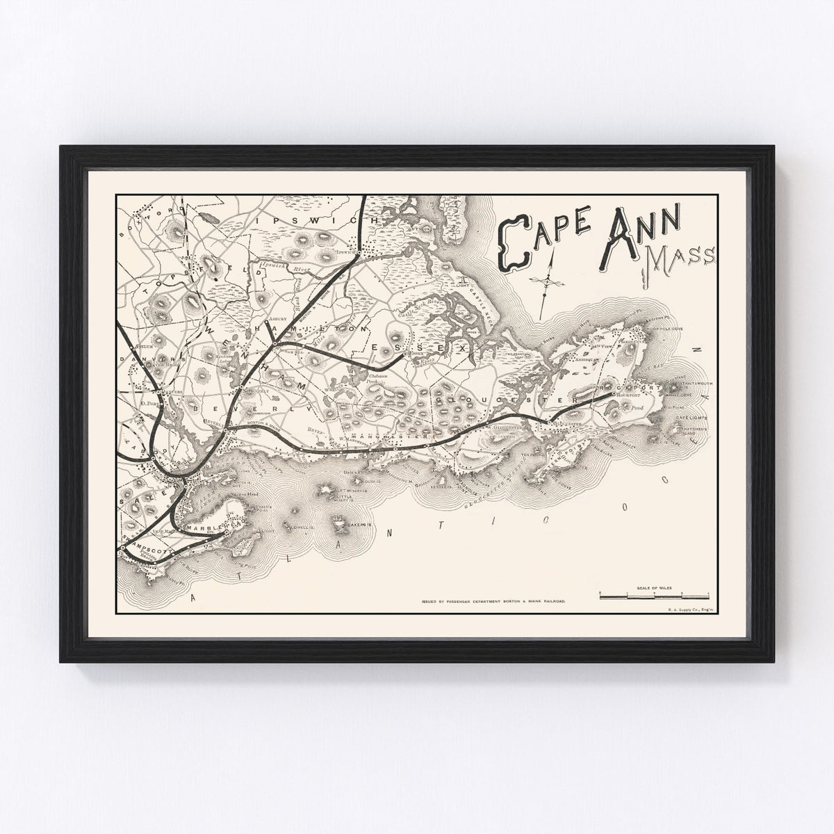 Cape Ann Vintage Map 1889