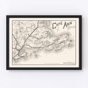 Cape Ann Vintage Map 1889