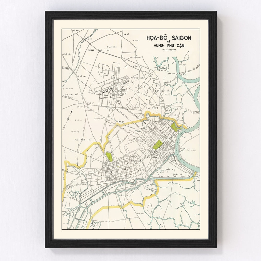 Saigon Vintage Map 1968