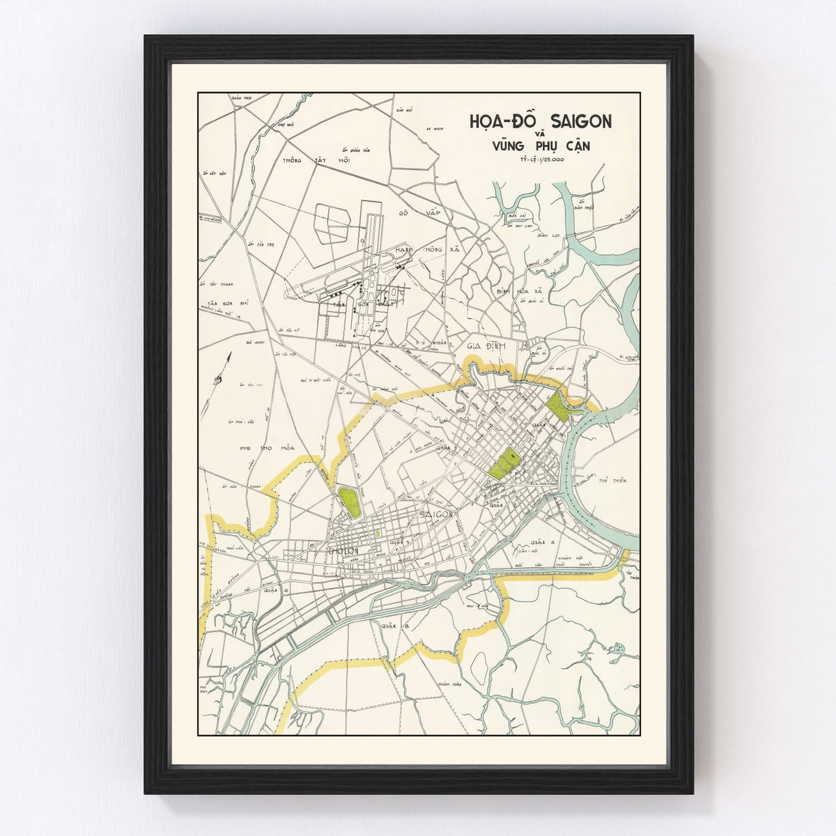 Saigon Vintage Map 1968